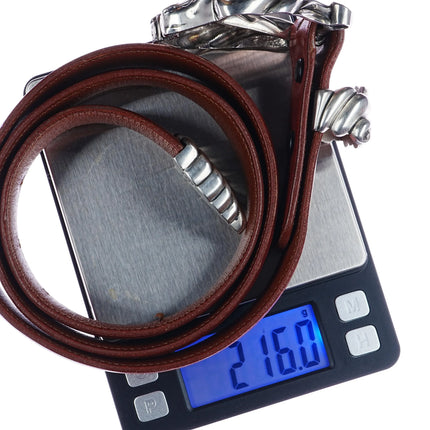 1993 Kokopelli Designs Sterling silver Horses Equestrian Ranger belt buckle set - Estate Fresh Austin