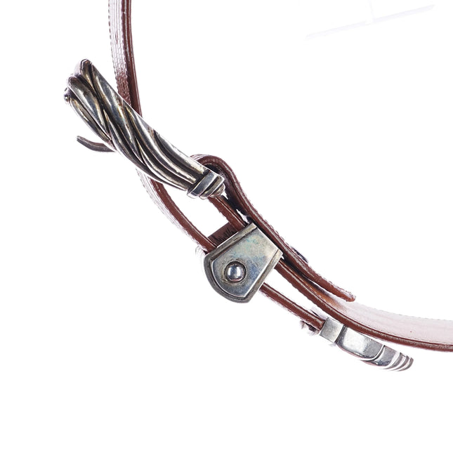 1.5" 1992 Kokopelli Designs Sterling silver Horses Equestrian Ranger belt buckle - Estate Fresh Austin