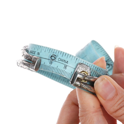 6.75" 40's-50's Vintage Native American Braided Silver turquoise bracelet - Estate Fresh Austin