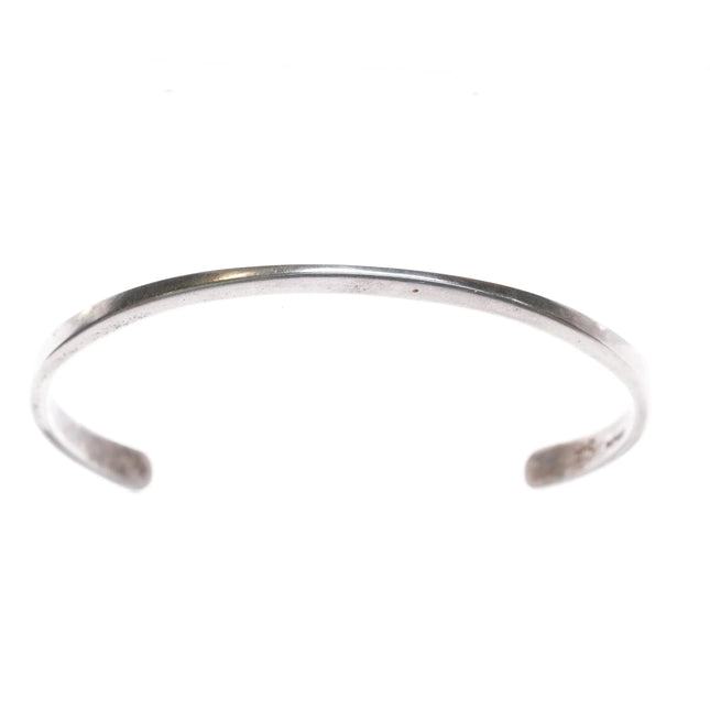 7.25" Southwestern modernist sterling silver cuff bracelet signed - Estate Fresh Austin