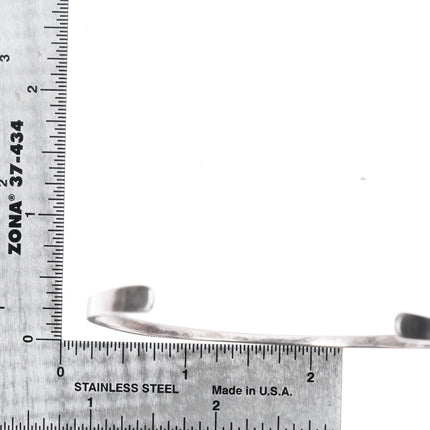 7.25" Southwestern modernist sterling silver cuff bracelet signed - Estate Fresh Austin