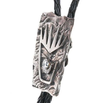 c1960 Southwestern sterling silver, diamond, and cz bolo tie - Estate Fresh Austin