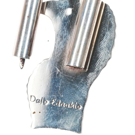 Dale Edaakie Zuni Sterling silver carved inlay wild turkey bolo tie - Estate Fresh Austin