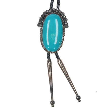 c1960 c-31 Sterling silver and turquoise southwestern bolo tie - Estate Fresh Austin