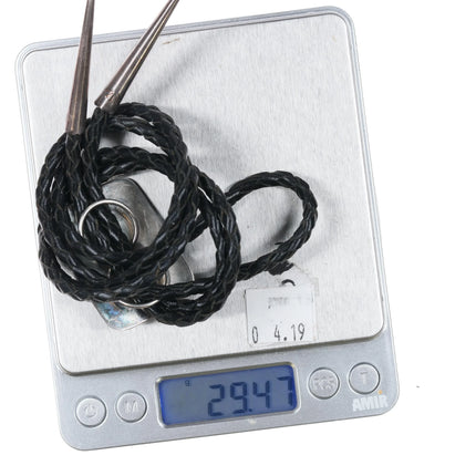 Southwestern Santo Domingo inlay turquoise/spiny oyster sterling silver bolo tie - Estate Fresh Austin