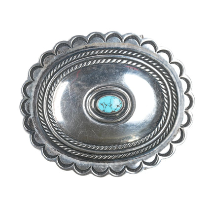 50's-60's Navajo sterling silver concho style high grade turquoise belt buckle - Estate Fresh Austin