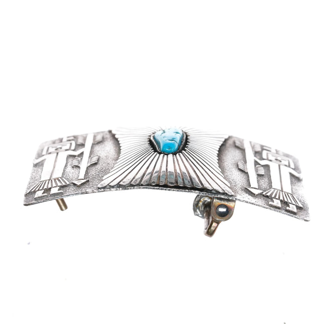 Navajo sterling silver Yei's with turquoise belt buckle - Estate Fresh Austin