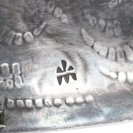 Bernard Dawahoya Hopi Sterling silver belt buckle bear claw overlay design - Estate Fresh Austin