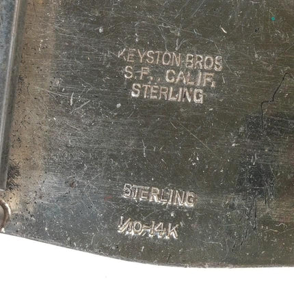 c1950's Keyston Bros SF CA Sterling Hunting dog belt buckle gold filled - Estate Fresh Austin