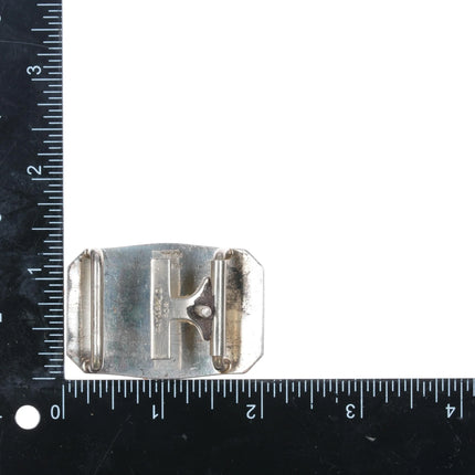 c1950's Keyston Bros SF CA Sterling Hunting dog belt buckle gold filled - Estate Fresh Austin