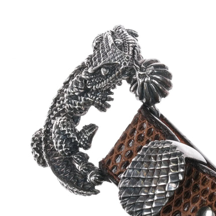 1990's Sterling silver Horny Toad ranger belt buckle set - Estate Fresh Austin