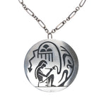 Lawrence Saufkie Hopi Overlay pendant/pin raincloud/corn design sterling silver - Estate Fresh Austin