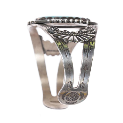 6.65" c1950 Maisels Sterling silver and turquoise southwestern cuff bracelet - Estate Fresh Austin