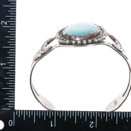 6.65" c1950 Maisels Sterling silver and turquoise southwestern cuff bracelet - Estate Fresh Austin
