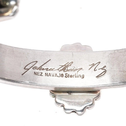 6.5" Jonathan Nez Navajo sterling silver and turquoise cuff bracelet - Estate Fresh Austin