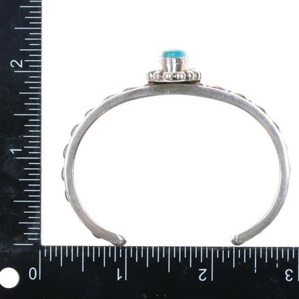 6.5" Jonathan Nez Navajo sterling silver and turquoise cuff bracelet - Estate Fresh Austin