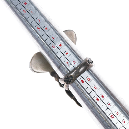 sz7.5 Jerry Roan Navajo Sterling silver Kachina ring Variscite coral eyes - Estate Fresh Austin