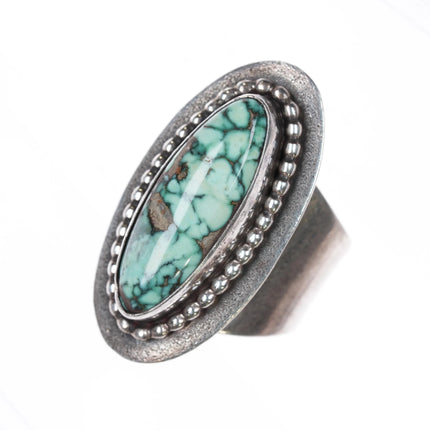 sz9.75-adjustable KD Southwestern sterling silver high grade variscite ring - Estate Fresh Austin