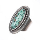 sz9.75-adjustable KD Southwestern sterling silver high grade variscite ring - Estate Fresh Austin