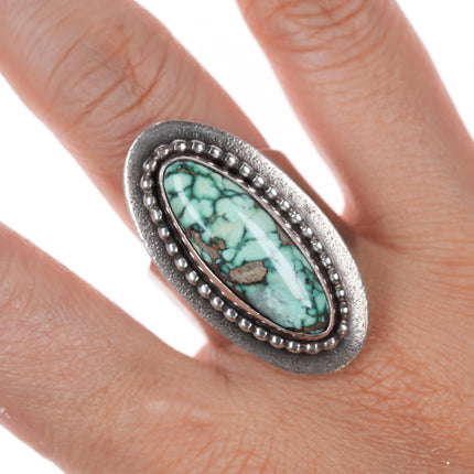 sz9.75-adjustable KD Southwestern sterling silver high grade variscite ring - Estate Fresh Austin