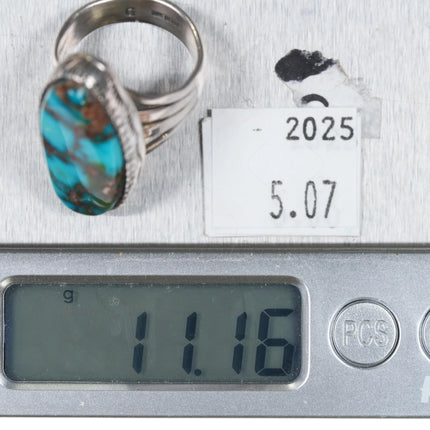sz8 D Navajo sterling silver high grade Royston turquoise sterling silver ring - Estate Fresh Austin