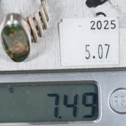 sz8 Kenneth Jones Navajo Kings Manassa turquoise sterling silver modernist ring - Estate Fresh Austin