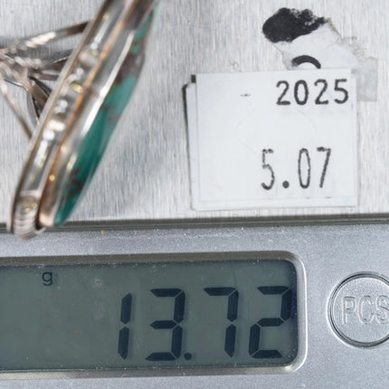 sz7 William G Johnson Navajo sterling silver turquoise ring - Estate Fresh Austin