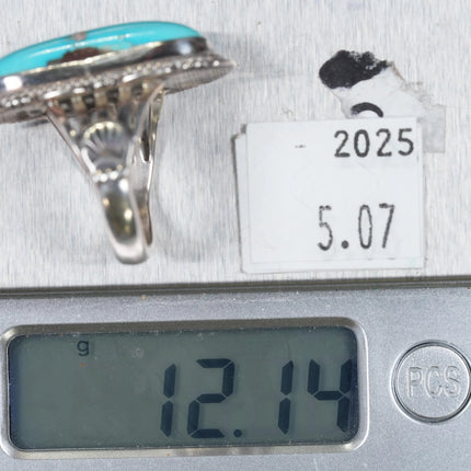 sz7 MP Sterling silver and turquoise southwestern native American ring - Estate Fresh Austin