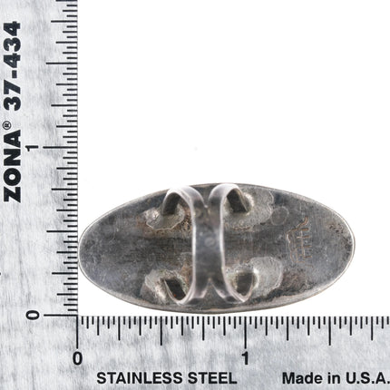 sz5 Lg Manuel Hoyungowa Hopi Overlay long ring sterling silver - Estate Fresh Austin