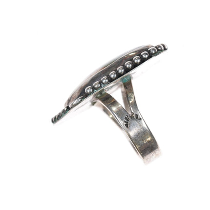 sz6.75 DUE Navajo sterling silver Cerillos Turquoise ring c1970's - Estate Fresh Austin