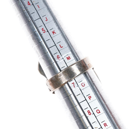 sz6.75 DUE Navajo sterling silver Cerillos Turquoise ring c1970's - Estate Fresh Austin