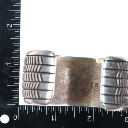 7.25" Cippy Crazy Horse Cochiti Heavy sterling silver stamped cuff bracelet - Estate Fresh Austin