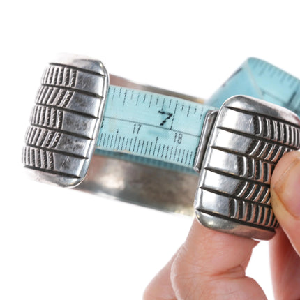 7.25" Cippy Crazy Horse Cochiti Heavy sterling silver stamped cuff bracelet - Estate Fresh Austin