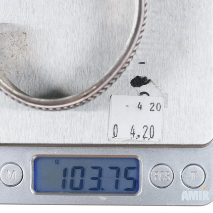 7.25" Cippy Crazy Horse Cochiti Heavy sterling silver stamped cuff bracelet - Estate Fresh Austin