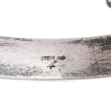 6.35" Navajo sterling silver Sponge coral Lapis channel inlay cuff bracelet - Estate Fresh Austin