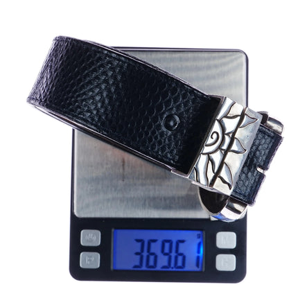 1.5" 1993 Kokopelli Designs Sterling silver Jaguar Ranger belt buckle set - Estate Fresh Austin