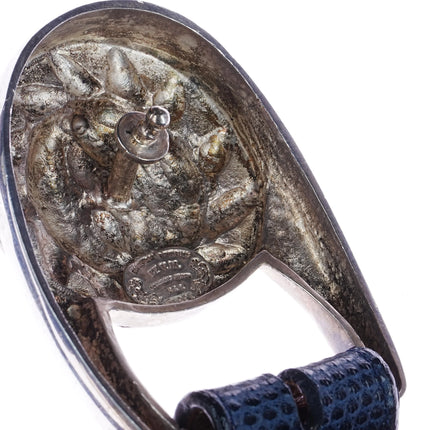 1.5" 1993 Kokopelli Designs Sterling silver Jaguar Ranger belt buckle set - Estate Fresh Austin