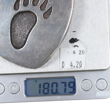 HEAVY southwestern sterling silver paw print belt buckle - Estate Fresh Austin