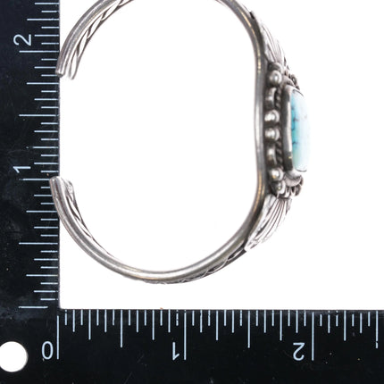 6" 40's-50's Navajo sterling silver high grade spiderweb turquoise cuff bracelet - Estate Fresh Austin