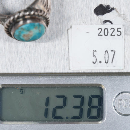 sz9.5 Vintage Navajo sterling silver turquoise w/quartz matrix ring - Estate Fresh Austin