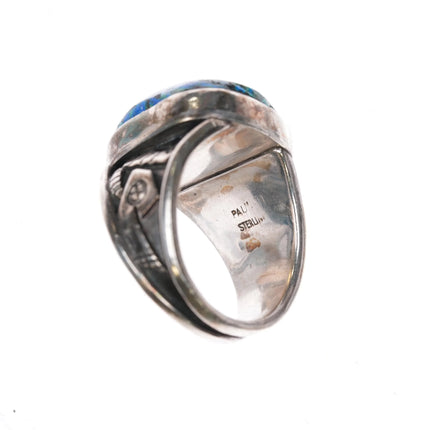 sz11 Paul Miller Modernist sterling silver Azurite ring - Estate Fresh Austin