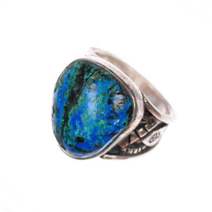 sz11 Paul Miller Modernist sterling silver Azurite ring - Estate Fresh Austin