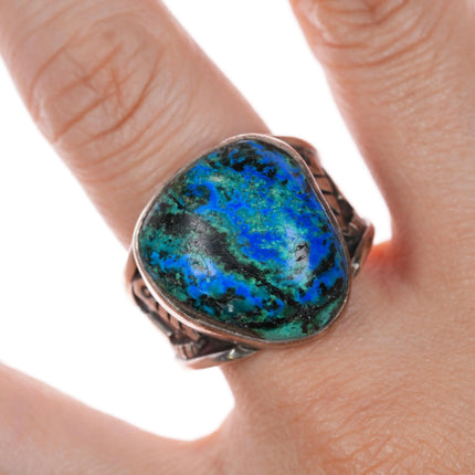 sz11 Paul Miller Modernist sterling silver Azurite ring - Estate Fresh Austin