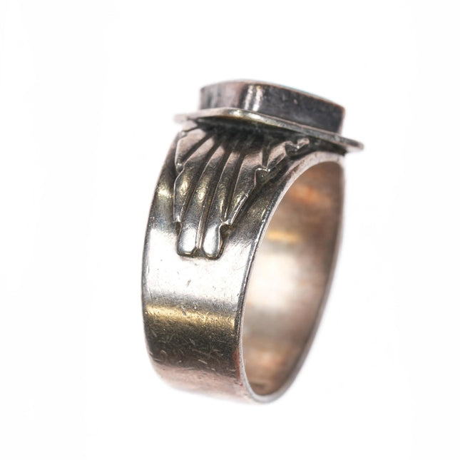 sz12.75 Wilson Padilla Navajo sterling silver turquoise ring - Estate Fresh Austin