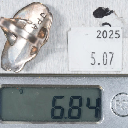 sz7.75 JPA 60's-70's Navajo sterling silver malachite ring - Estate Fresh Austin