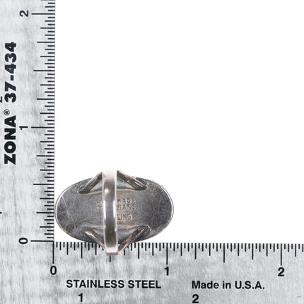 sz7 1940's Garden of The Gods Handmade by Indians Sterling silver agate ring - Estate Fresh Austin