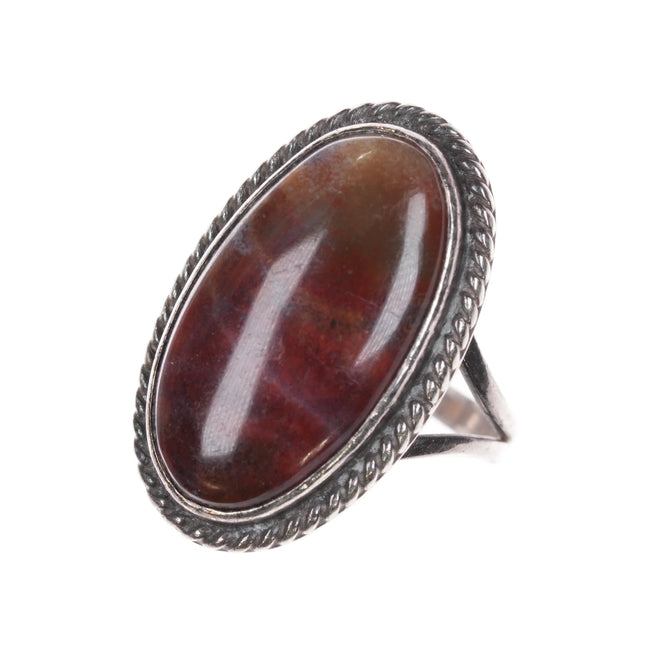 sz7 1940's Garden of The Gods Handmade by Indians Sterling silver jasper ring - Estate Fresh Austin