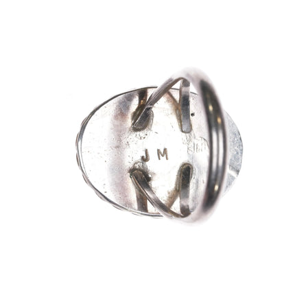 sz12 Vintage JM Navajo sterling silver petrified palm root ring - Estate Fresh Austin