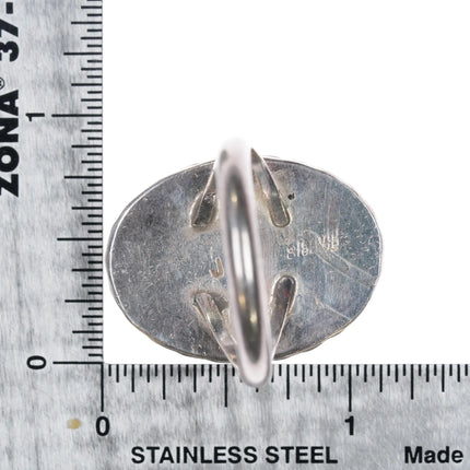 sz12 Vintage JM Navajo sterling silver petrified palm root ring - Estate Fresh Austin