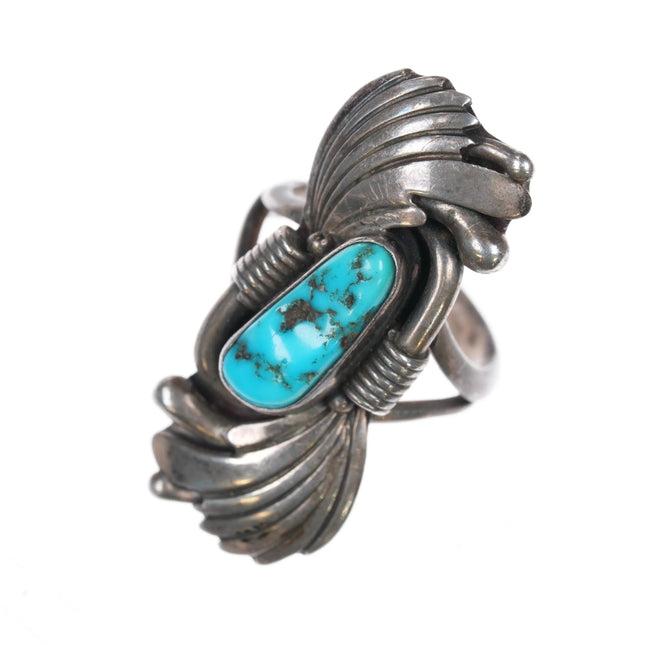 sz6.25 BBJ Vintage Native American sterling silver and turquoise ring - Estate Fresh Austin